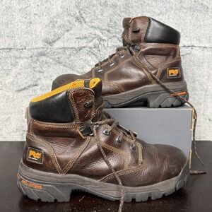 Timberland Pro Series Men's Size 9.5 M Alloy Safety Toe Work Boots Brown
